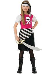 Rubies Girls Red & Black Pirate Girl Halloween Costume Medium (7/8)