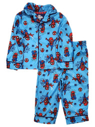 Spiderman Toddler Boys Blue & Red Shirt & Pants Flannel Pajama Set 2T