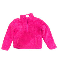 Wondershop Girls Pink Quarter Zip Sherpa Jacket Sweatshirt