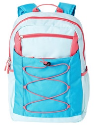 Wonder Nation Blue & Pink Multi-Compartment 17" Backpack, Girls School Book Bag