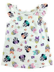 Disney Infant Girls White Minnie Mouse Daisy Duck Flutter Tee T-Shirt Tank
