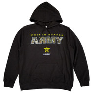 Mens Black United States Army Fleece Pullover Hoodie Sweatshirt Large