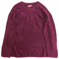 Evri Womens Plus Size Soft Plum Purple Speckled Pull-Over Sweater