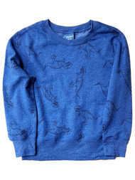 Arizona Boys Blue Crew Neck Dinosaur Sweatshirt
