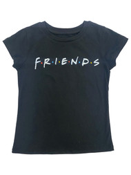 Friends Tv Series Girls Short Sleeve Black Graphic T-Shirt Tee XS 6/6X
