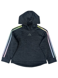 Adidas Sport Girls Black Rainbow Active Pullover Hoodie Sweatshirt Top
