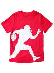 Xersion Boys Red Football Themed Athletic T-Shirt Tee Shirt