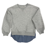 Free Assembly Girls Crewneck Sweatshirt With Woven Shirt Hem