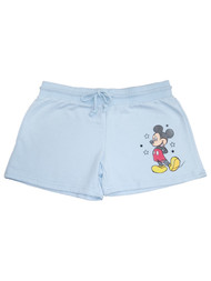 Mickey Womens Jrs Blue Mickey Mouse Basketball Shorts w/pockets