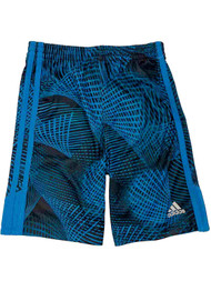 Adidas Climate Boys Black & Blue Geometric Athletic Basketball Gym Shorts