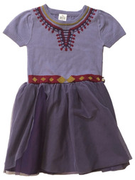 Disney Wish Girls Purple Knit Asha Dress With Tulle Over-Skirt