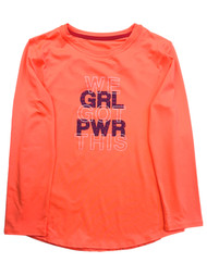 Xersion Girls Girl Power Coral Active Long Sleeve Tee Shirt T-Shirt