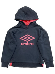 Umbro Girls Dark Gray & Pink Active Pullover Hoodie Sweatshirt Top