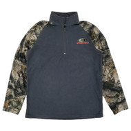 Mossy Oak Mens Gray Camo Long Sleeve Quarter Zip Fleece Pullover Shirt