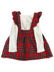 Okie Dokie Infant Girls Red Plaid Holiday Baby Outfit Bodysuit & Skirt Set