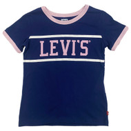 Levis Girls Dark Blue Purple Logo Short Sleeve T-Shirt