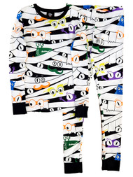 Boys & Girls White Monster Mummy Halloween Shirt & Pants Pajama Set