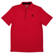 Reebok Mens Neon Red Short Sleeve Performance Ace Golf Polo Shirt