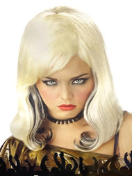 Womens Blonde & Black Punk Passion Washable Halloween Costume Wig