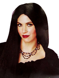 Womens 24 Inch Black Wig Witch Halloween Wig
