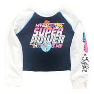 Justice Power Puff Girls Black White Crew Neck Sweatshirt