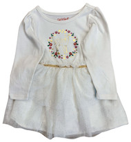 Infant & Toddler Girls White & Gold Deer Holiday Christmas Dress Tulle Skirt