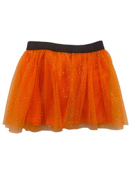 Toddler Girls Orange & Black Halloween Gold Dots Skirt Tulle Tutu