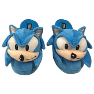 Mens Plush Blue Sonic the Hedgehog Slippers Scuffs Shoes