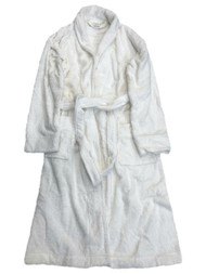 Womens White Mid-Calf Turkish Cotton Bathrobe House Coat Bath Robe OSFM