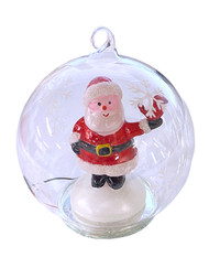 Santa Color Changing Led Glass Globe Rainbow Colors Christmas Ornament