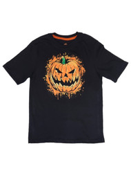 Boys Black Short Sleeve Halloween Scary Jack-O-Lantern T-Shirt Tee Shirt
