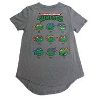 TMNT Womens (Jrs) Gray Teenage Mutant Ninja Turtles T-Shirt Tee Shirt
