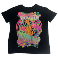 Womens (Jrs) Black Scooby Doo Rainbow Rocking Boyfriend T-Shirt Tee Shirt