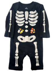 Infant Boys & Girls Black & White Skeleton Halloween Romper