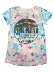 Pink Floyd Girls Pink & Blue Tie Dye Short Sleeve T-Shirt Tee Small (6-6X)