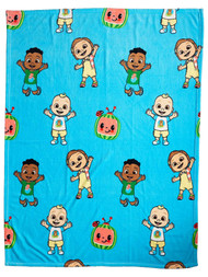 CoComelon Kids Silky Soft Plush Throw Blanket, 46" X 60" Blue