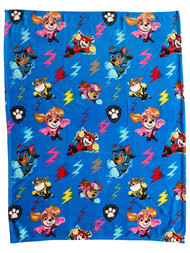 Paw Patrol Puppy Dogs Silky Soft Plush Throw Blanket, 46" X 60" Blue
