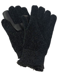 Isotoner SmarTouch Eco Comfort Womens Black Chenille Knit Touch Screen Gloves