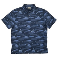PGA Tour Mens Insignia Blue Sailing Print Slim Fit Short Sleeve Polo Shirt XL