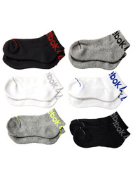 Reebok Boys White, Gray & Black Ankle Pro-Series Socks 6-Pack