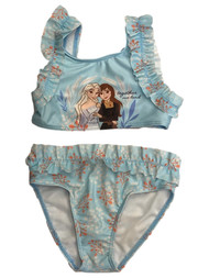 Disney Frozen Girls 2pc Blue Elsa & Anna Swim Suit Bikini