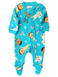 Cocomelon Infant Boys Blue JJ's Knit Blanket Sleeper Pajamas