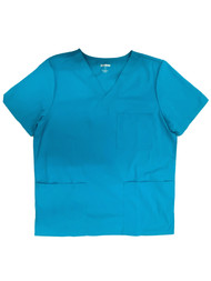 Womens Blue Turquoise Scrub Medical Smock Scrubs Shirt