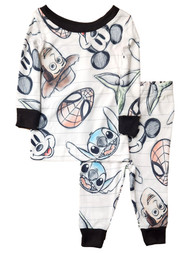 Disney Mickey Mouse Infant Boys White Top & Bottom Pajama Set