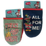 Disney Silicone Mini Cooking Mitt Pot Holder Set, Christmas Oven Mitts, Lt Green