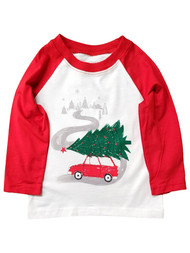 Infant & Toddler Boys Little Red Truck Long Sleeve Christmas T-Shirt Tee