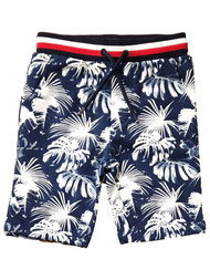 Chaps Boys Navy Blue Palm Tree Adjustable Waistband Shorts