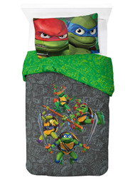 Teenage Mutant Ninja Turtles Kids Twin/Full Reversible Comforter & Sham Set
