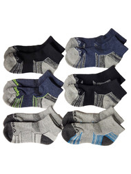 Reebok Boys Blue, Gray & Black Ankle Pro-Series Socks 6-Pack