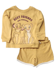 Disney Infant Boys & Girls Yellow Simba Lion King Sweatshirt & Shorts Set